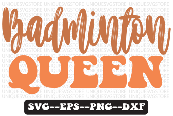 Badminton Queen Groovy Retro Svg Design Review