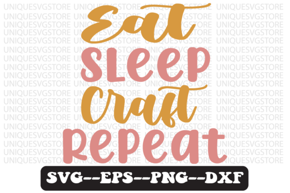 Eat Sleep Craft Repeat Retro Svg Design Review