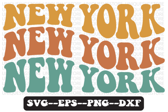 New York Groovy Retro Svg Design
